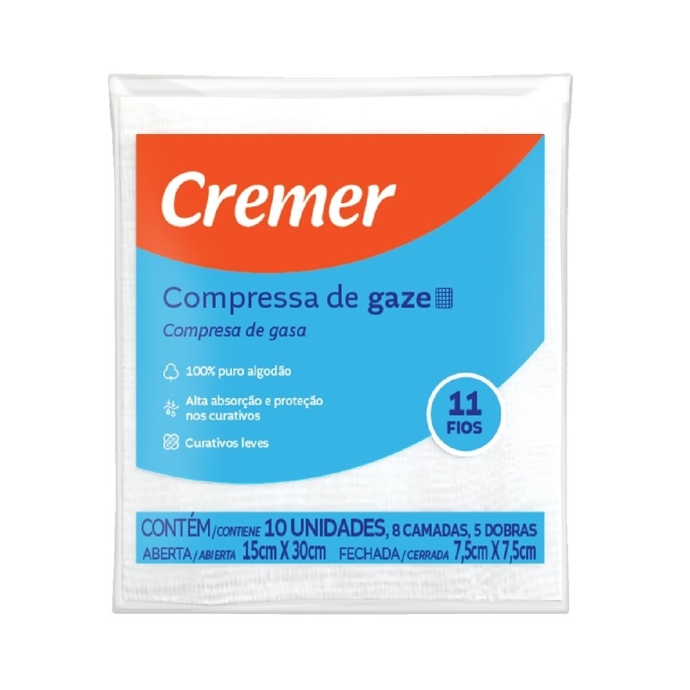 Compressa de Gaze Cremer Nao Esteril 10 Unidades em Oferta na Shopee
