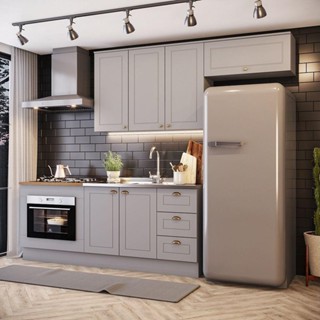 Cozinha 4 Peças Com Módulo De Forno De Embutir Amy Casa 812 Cinza em Oferta na Shopee