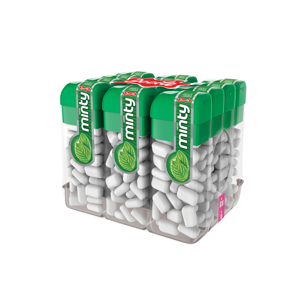 Pastilha Mini Minty Hortelã com 12 potes de 14g cada - Docile em Oferta na Shopee