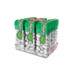 Pastilha Mini Minty Hortelã com 12 potes de 14g cada - Docile