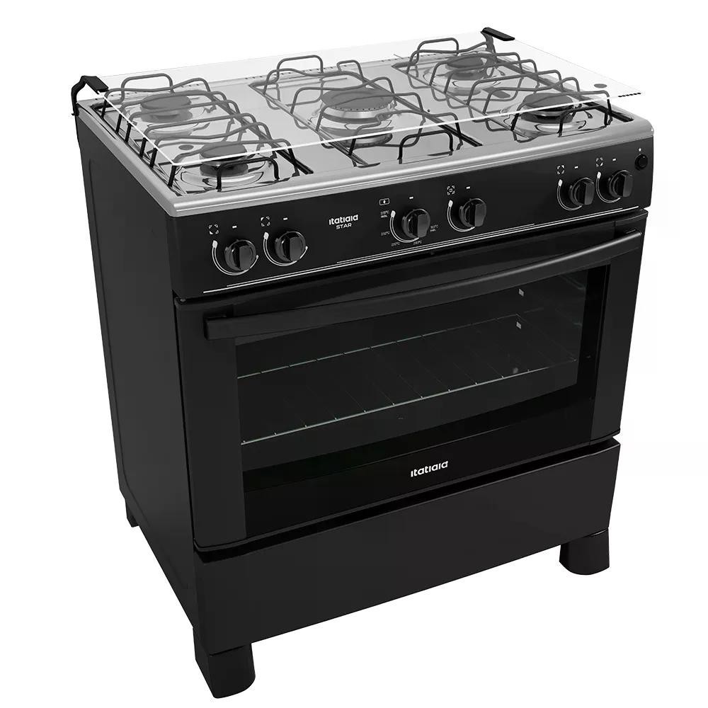 Fogão 5 Bocas a Gás Itatiaia Star New Forno 88L Preto Bivolt em Oferta na Shopee