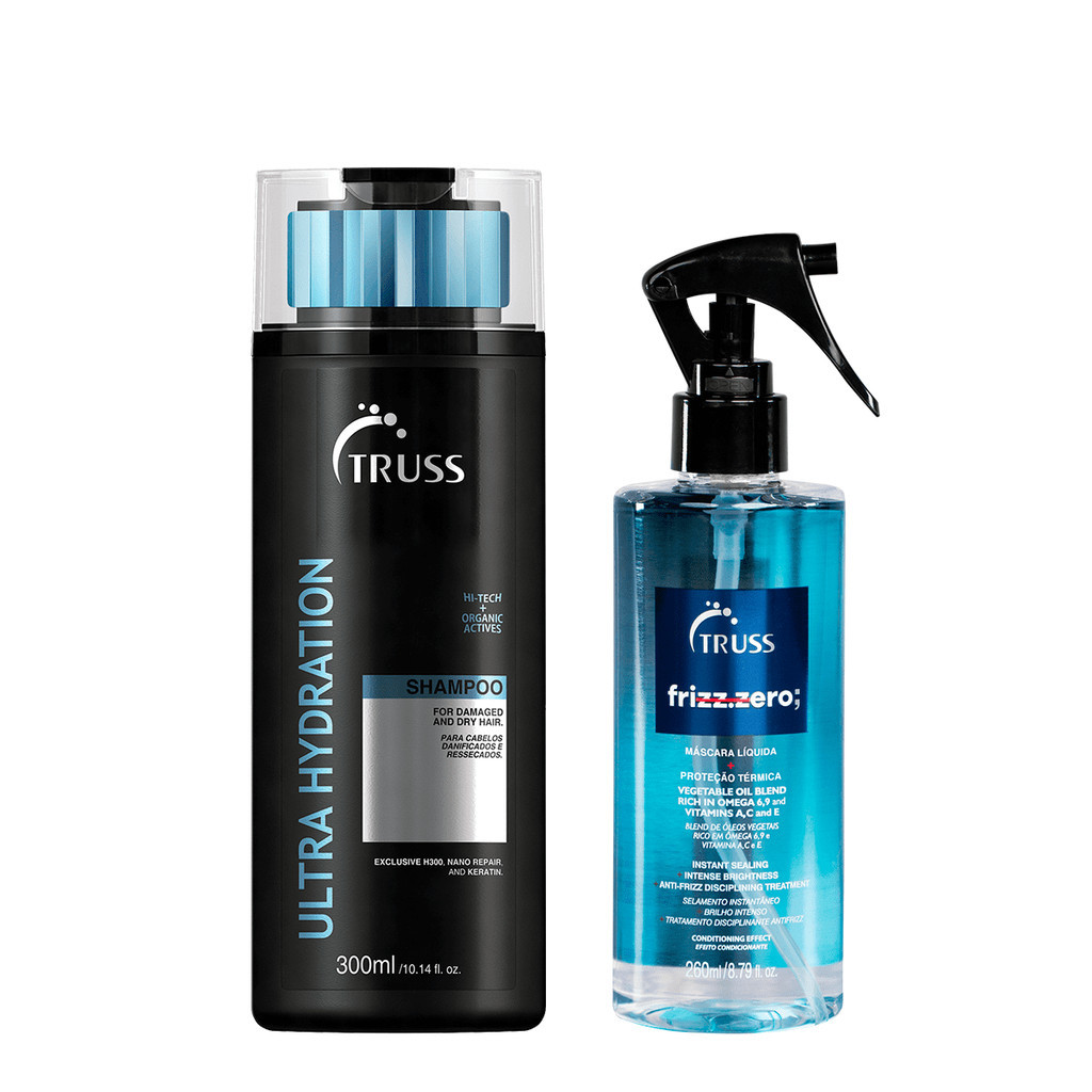 Kit Ultra Hydration Shampoo 300ml e Máscara Frizz Zero 260ml - Truss em Oferta na Shopee