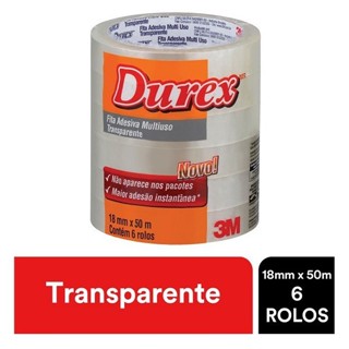 Durex Fita Adesiva 18MM X 50M 6 Rolos em Oferta na Shopee