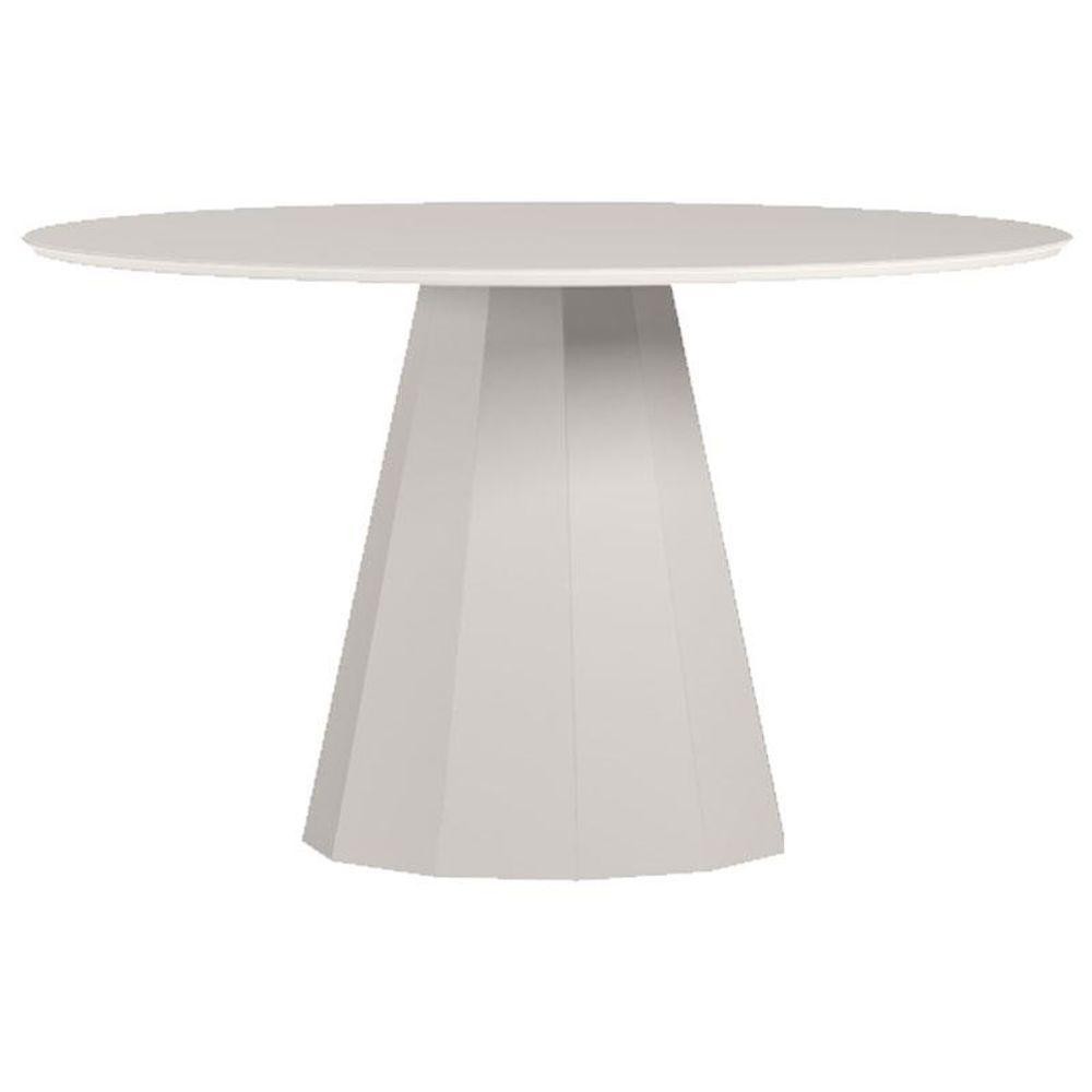 Mesa De Jantar 135x135 Cm Isis Com Vidro Off White - New Ceval - Home & Living