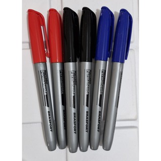 KIT DE 6 CANETAS PARA MARCACAO PERMANENTE BRASFORT 2MM em Oferta na Shopee