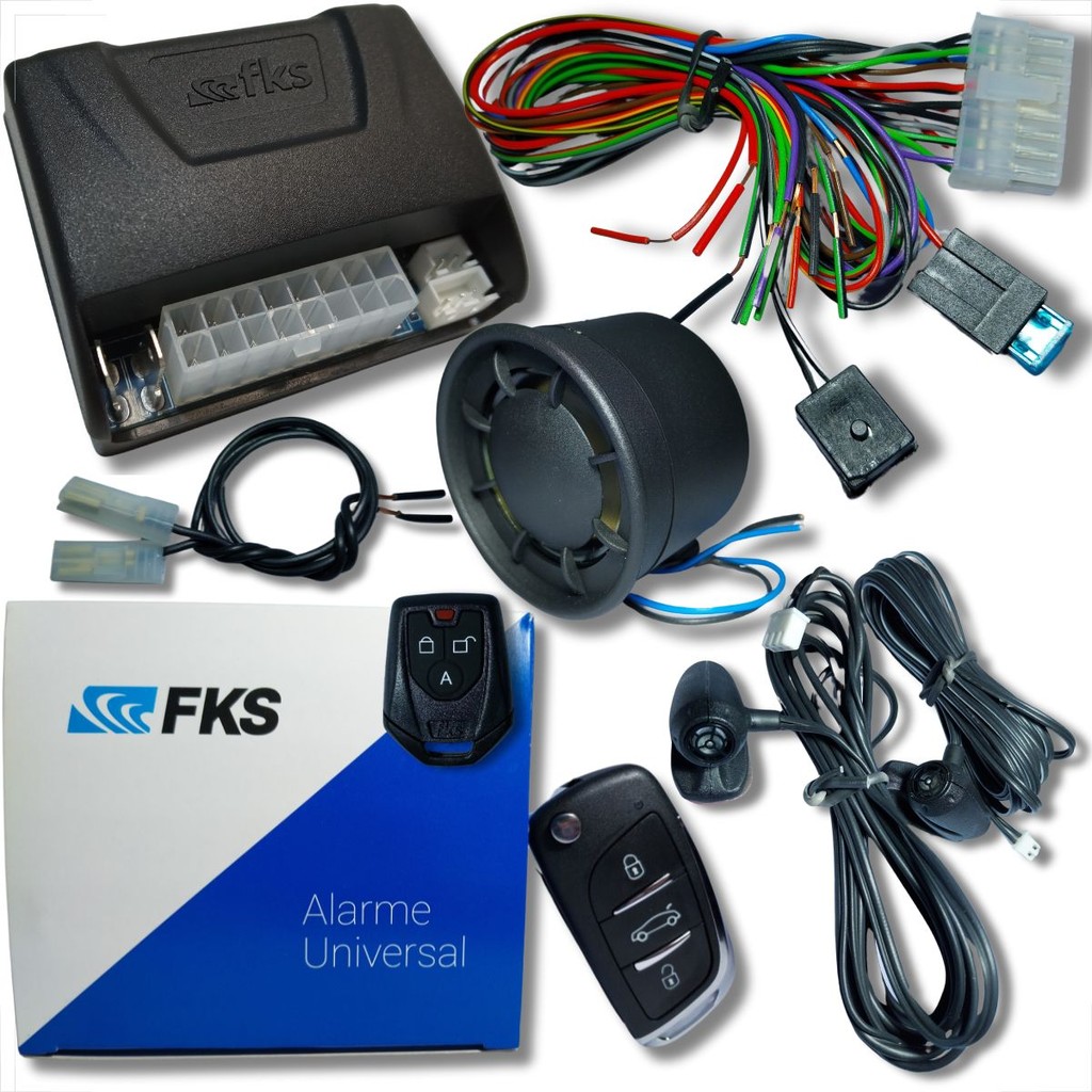 ALARME AUTOMOTIVO COM CHAVE CANIVETE E BLOQUEADOR COMPLETO LINHA CITROEN FKS FK902 CB CR941 CR730