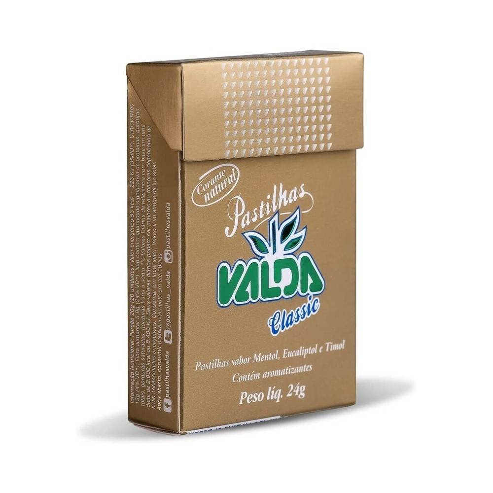 Pastilhas Valda Classic Sabor Mentol, Eucalipto e Timol 24g