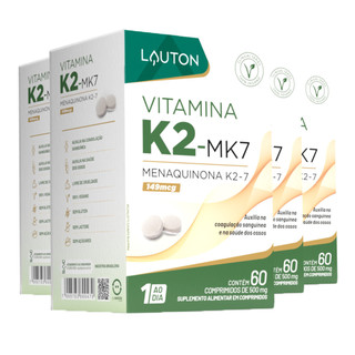 Kit 4x Menaquinona K2-7 149mcg Lauton 60 Comprimidos em Oferta na Shopee