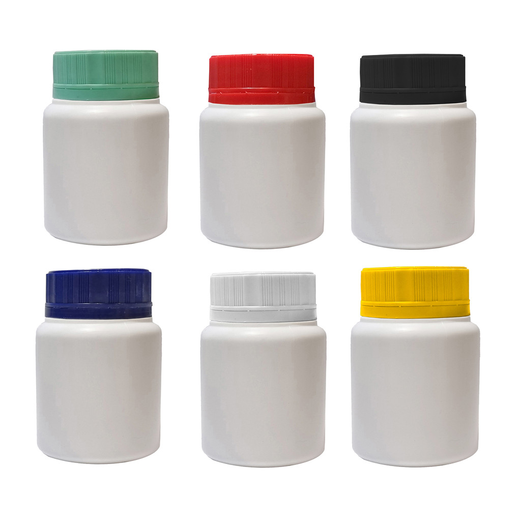 100 Potes 120 Ml Brancos Tampa Rosca Lacre Para Cápsulas em Oferta na Shopee