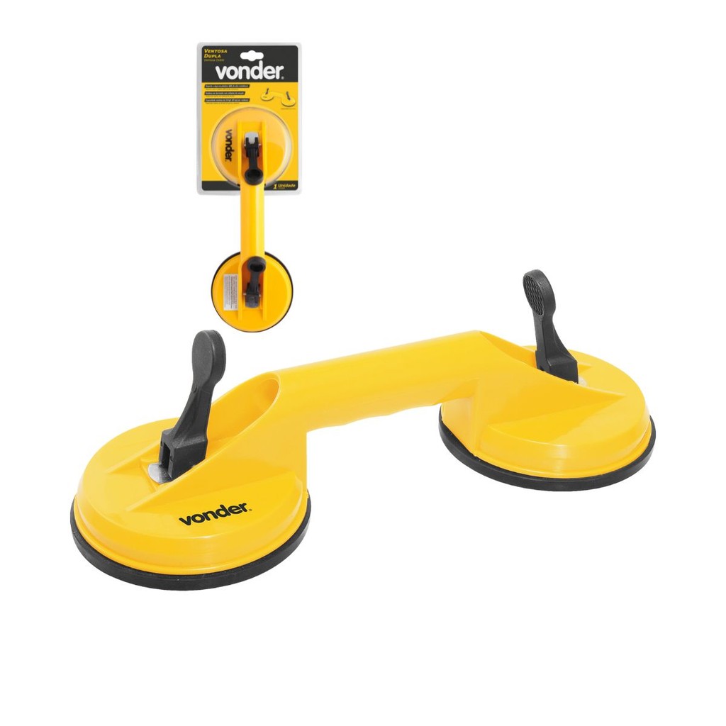 Ventosa Dupla 118mm para Vidros Espelhos Cerâmicas Capacidade 50kg Vonder · foto 2