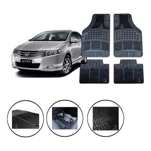 Jogo Tapete Carpete Borracha Honda City 2010 Ate 2021