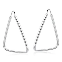 Argola Feminina de Prata 925 Triângulo 36mm