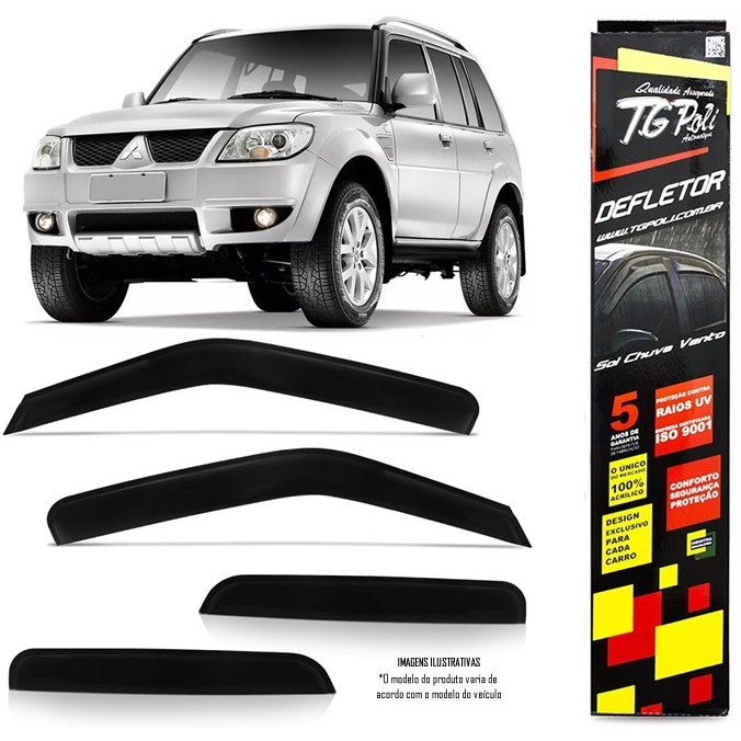 Calha Chuva Defletor TG Poli Mitsubishi TR4 2002 a 2016 - 4 Portas
