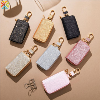 Glitter Couro Do Plutônio Saco Chave Carro Zíper Porta-Chaves Bolsa Das Mulheres Dos Homens Universal Sacos De Armazenamento Moda Cintura Pendurado Chaveiro em Oferta na Shopee