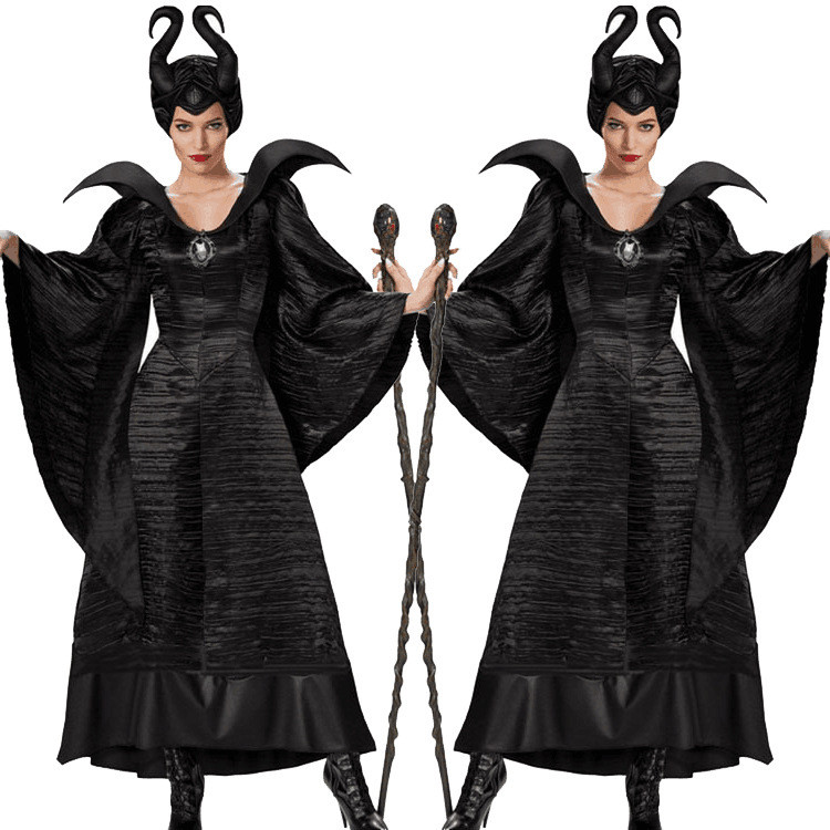 Trajes femininos de Halloween dormindo maldição bruxa preta traje adulto Robe diabo traje Role-Playing traje