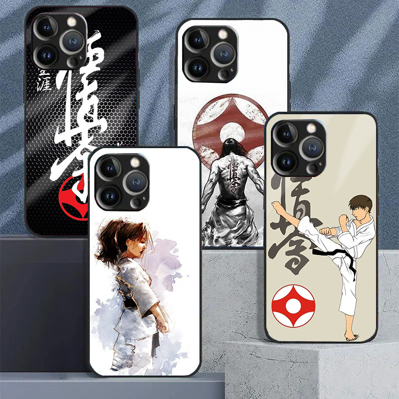 Oyama Kyokushin Karate Vidro Temperado Caso De Telefone Para IPhone 15 14 13 12 11 Pro XS Max Plus Mini X XR 8 7 6s SE2/