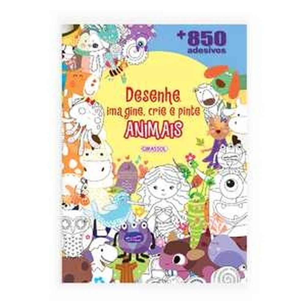 Desenhe, imagine, crie e pinte animais - Livro novo PS
