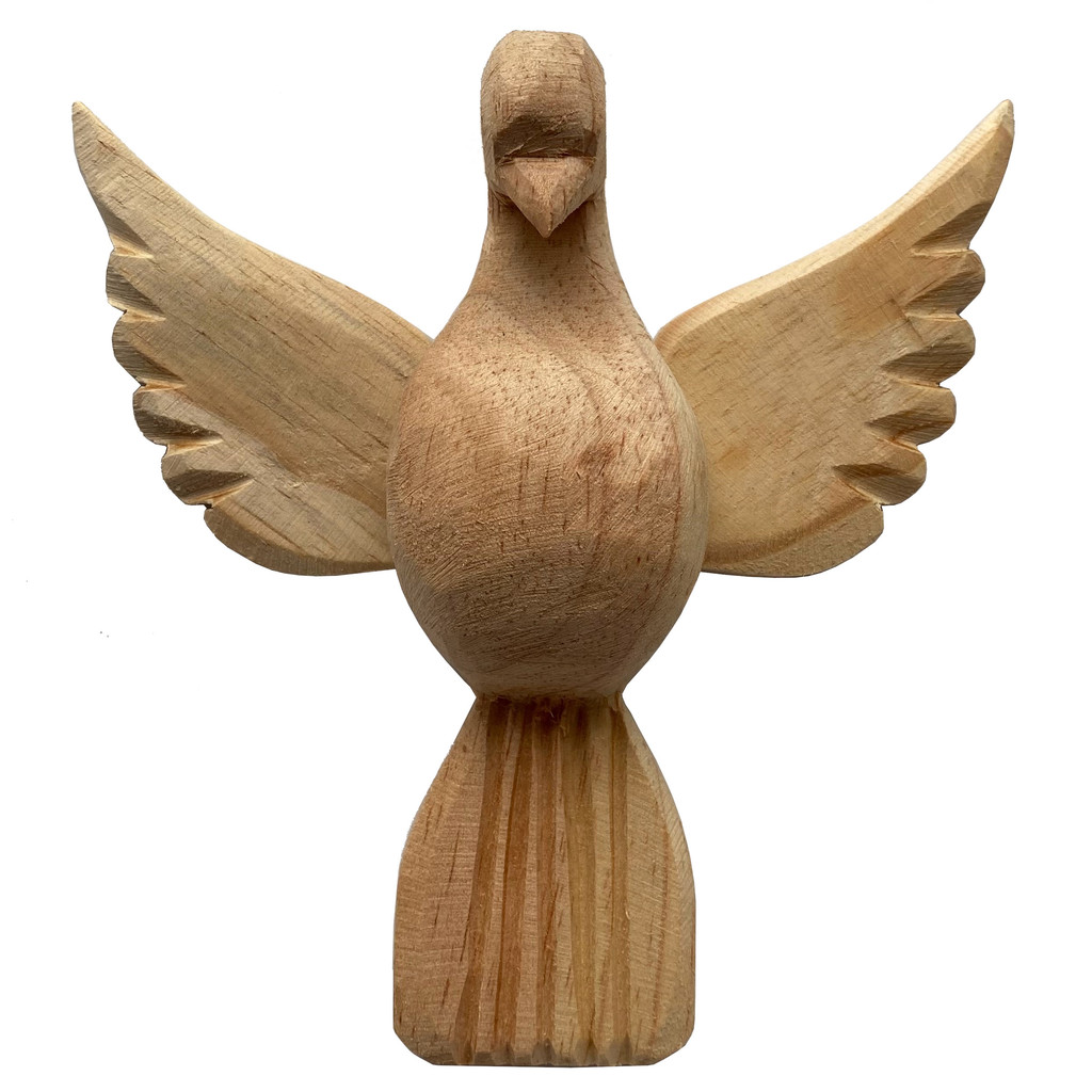 Divino de Madeira 16 cm Artesanato e Pintura