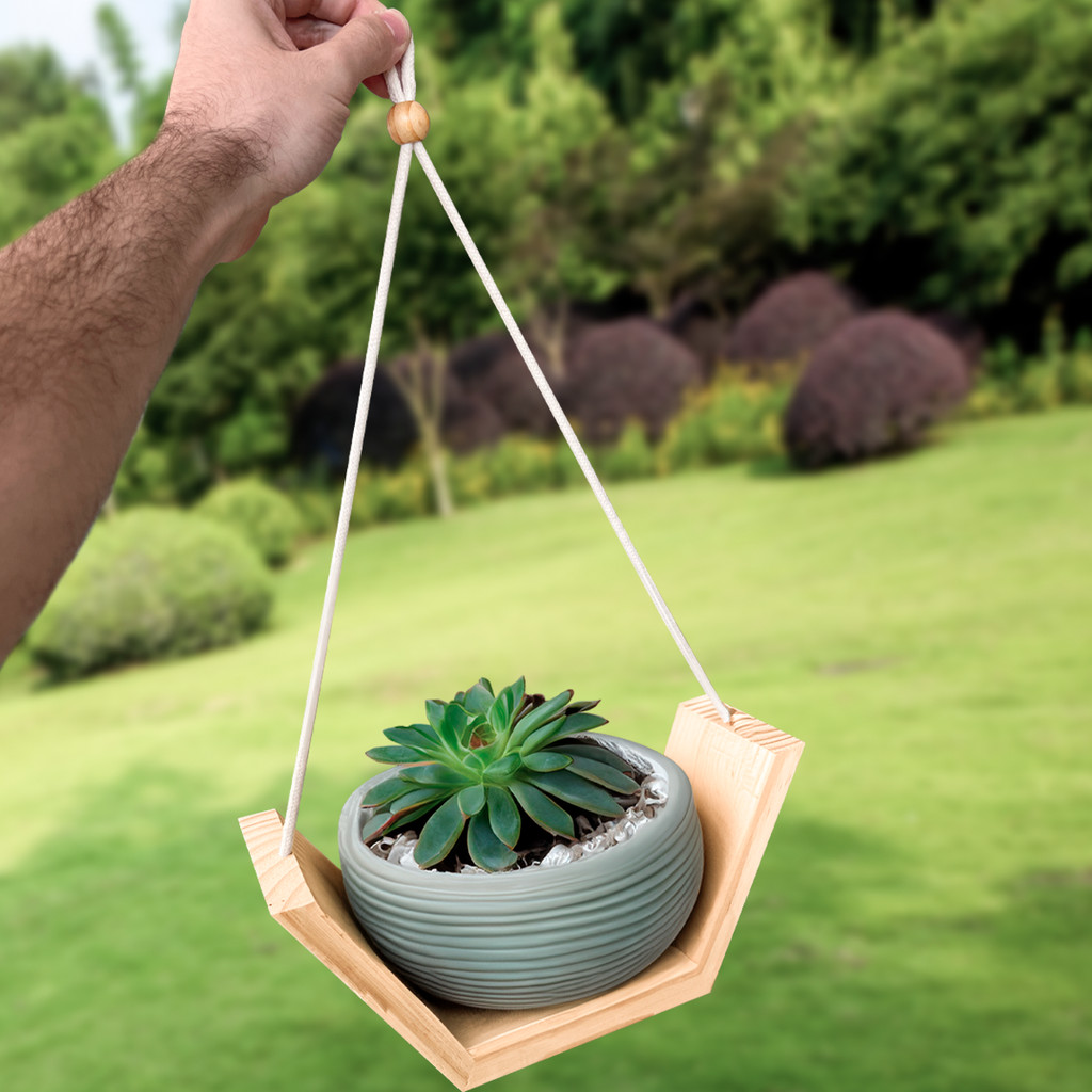 Kit 2 Suporte Para Flores Suspenso Jardinagem Planta Área Externa Indicado Para Decoração
