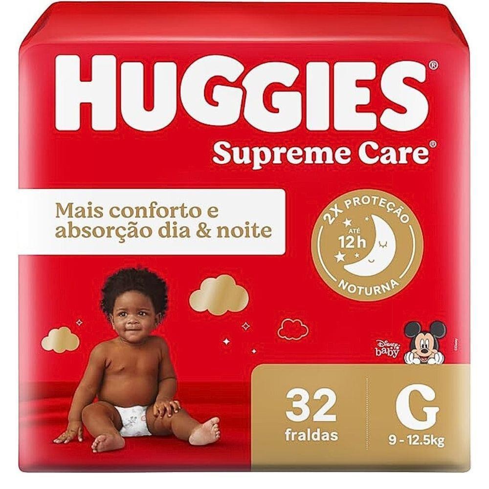 HUGGIES FRALDAS SUPREME CARE G COM 32 UNIDADES em Oferta na Shopee