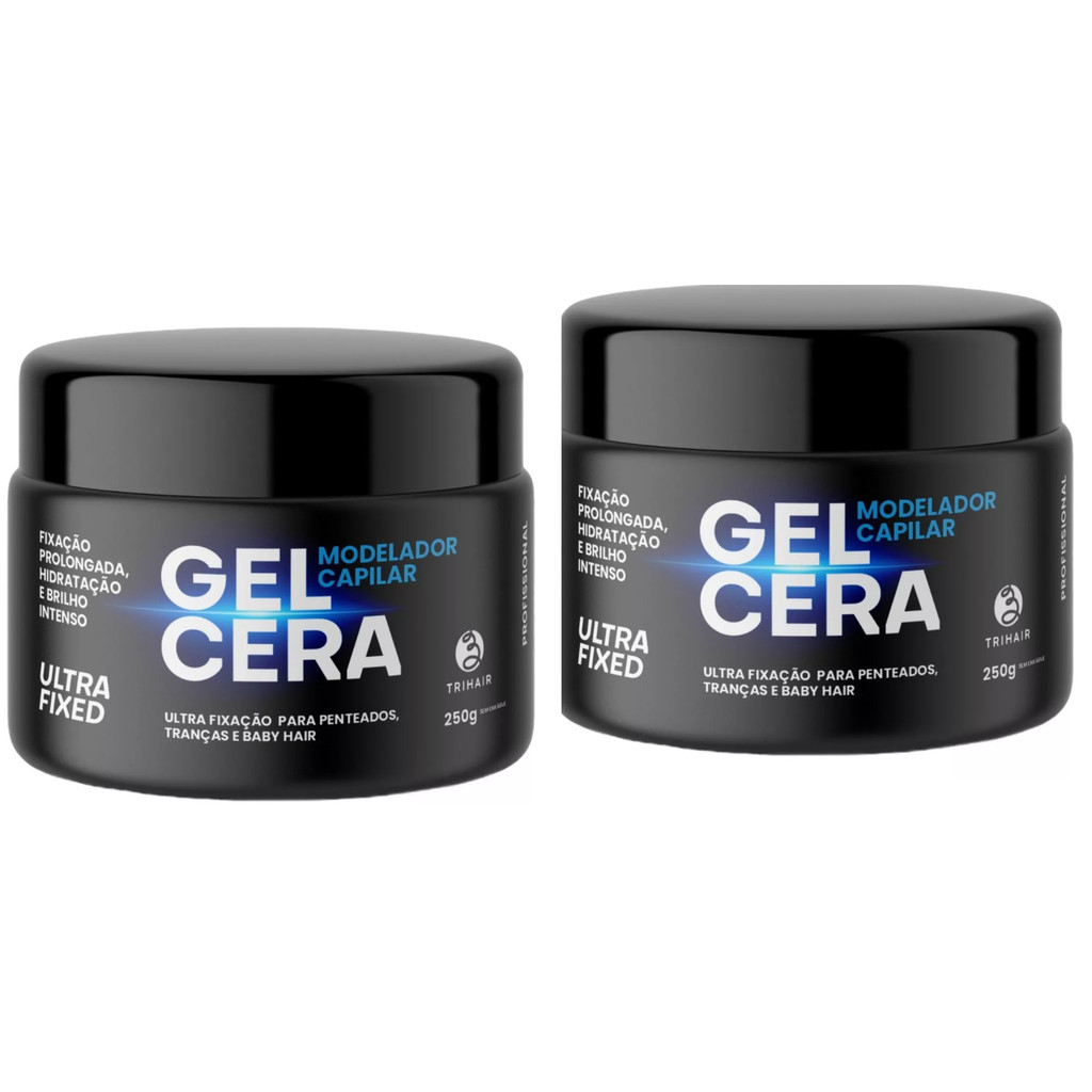 Gel Cera Capilar - Kit 2 un - Modelador Ultra Fixed 250g Trihair em Oferta na Shopee