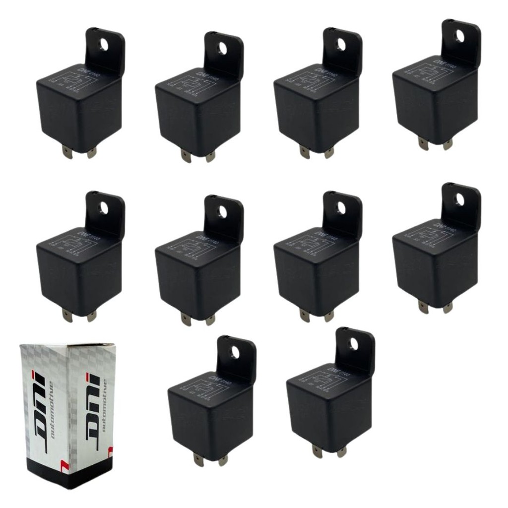Kit 10 Rele Auxiliar Universal Reversor 12V 40a 5 Terminais em Oferta na Shopee