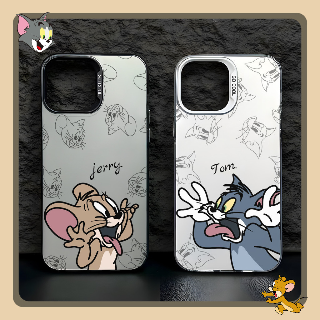 Capa de telefone Cat Mouse adequada para iPhone 11 12 13 14 15 16 Pro Max Plus X XS XR 7 8 Cartoon Tom e Jerry Casal Capa de telefone Novo estilo antiincrustante resistente a choques