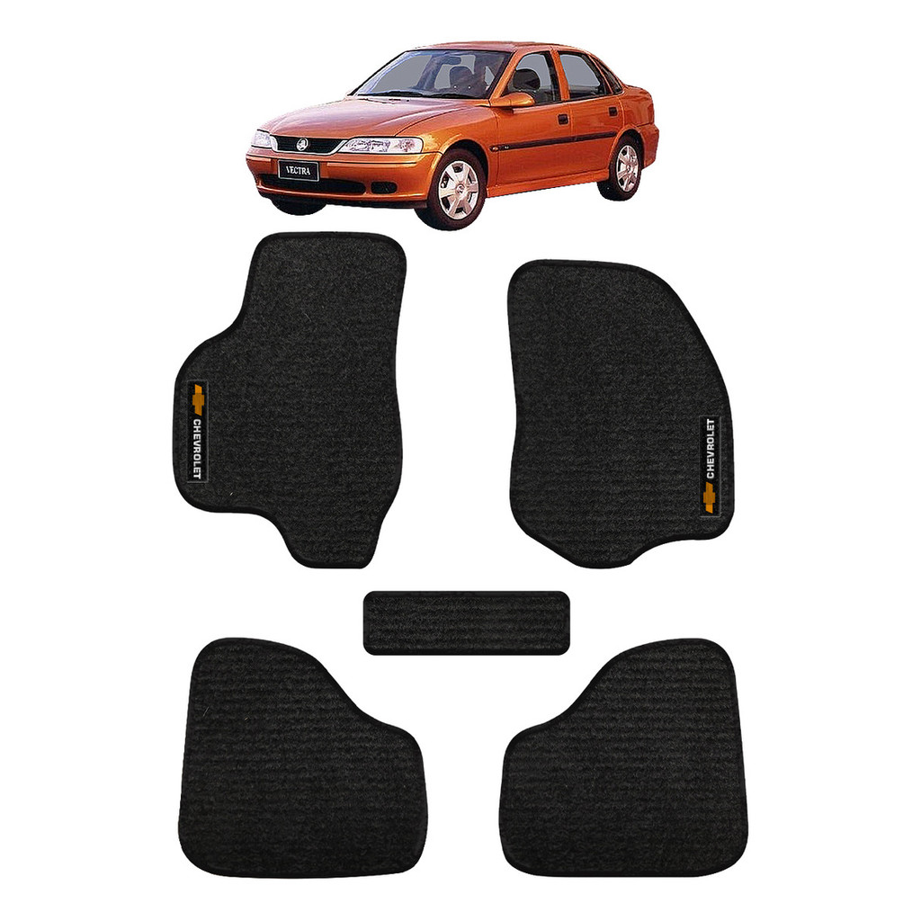 Kit de tapetes 5 peças específico Vectra 1997 98 99 ... 03 04 2005 Carpete Preto