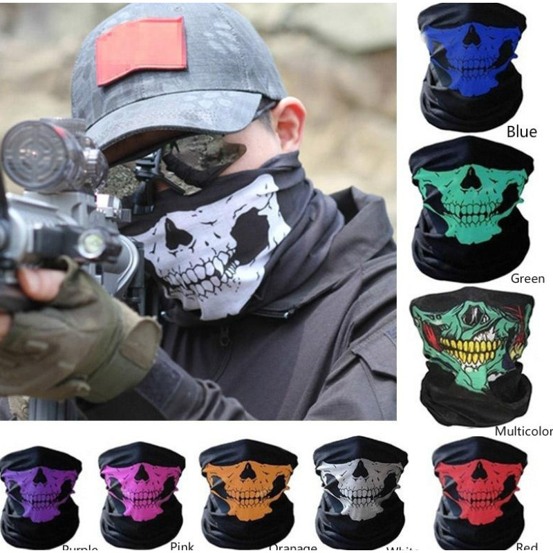 Crânio Pescoço Gaiter Bandana Máscara Facial Multiuso Headwear Para Ciclismo Ao Ar Livre Motocicleta