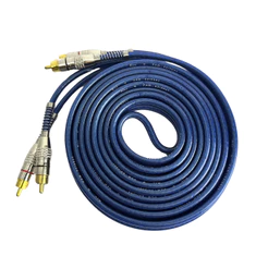 Cabo Rca Blindado 5 Metros Automotivo Dupla Blindagem Anti Ruido Modulo Amplificador Banhado Ouro
