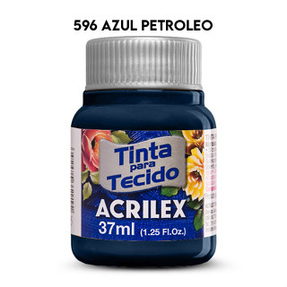 TINTA TECIDO ACRILEX 37ML FOSCA 596 AZUL PETROLEO em Oferta na Shopee