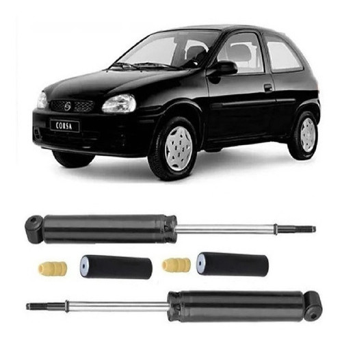 Par Amortecedor Traseiro + Kit Corsa 2002 2003 2004 2005