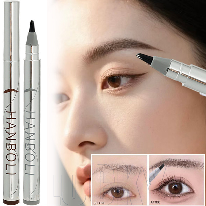 [Hanboli] Delineador Líquido Ultrafino-Cosméticos Naturais-Caneta De Sobrancelha Profissional Multifuncional Para Maquia