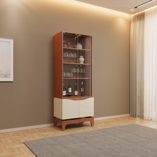 Cristaleira com 4 Portas e 3 Prateleiras DJ Móveis Joile Freijó Off White em Oferta na Shopee