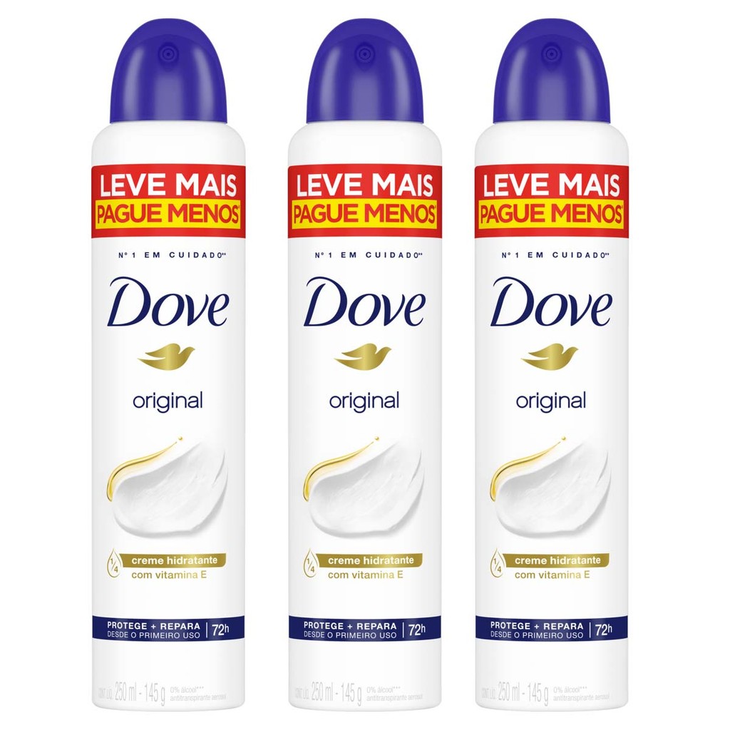 Kit 3 und Desod  Dove Original 250ml em Oferta na Shopee
