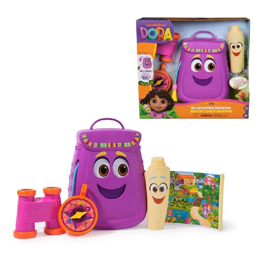 Mochila Dora Aventureira Infantil Com Mapa Binóculo E Bússola