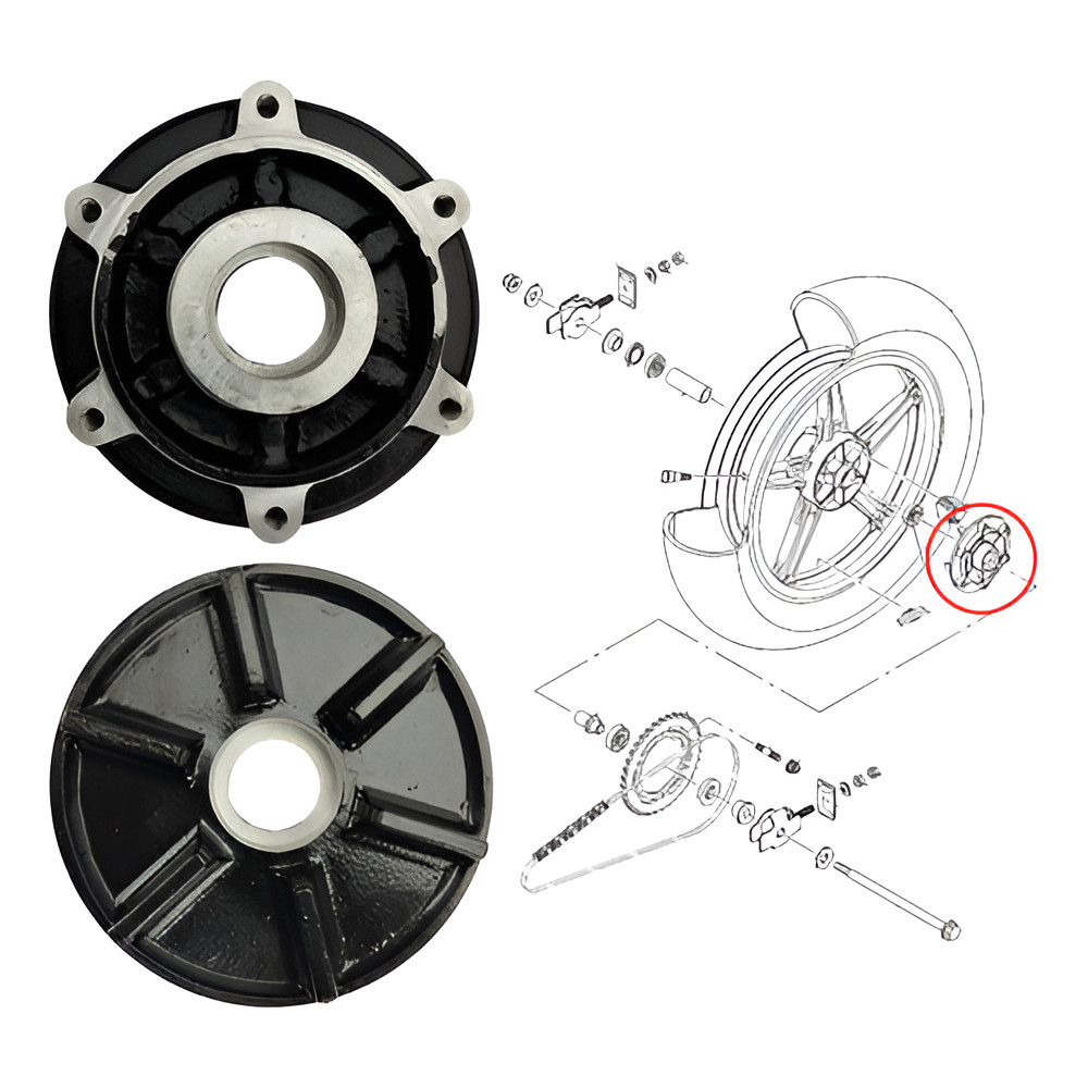 Flange Cubo Coroa Fazer 250 Fz25 Roda Traseira — imagem 2 de 2