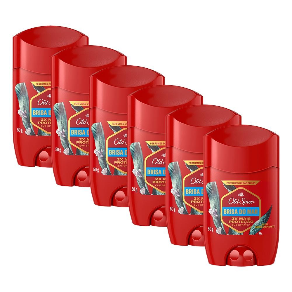 Kit 6 Desodorantes em Barra Old Spice Brisa do Mar 50g em Oferta na Shopee