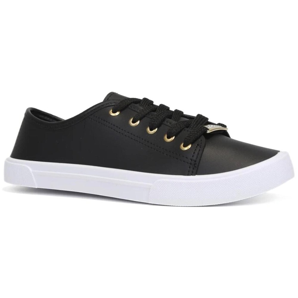 Tênis Moleca Básico Feminino - Preto e Branco em Oferta na Shopee