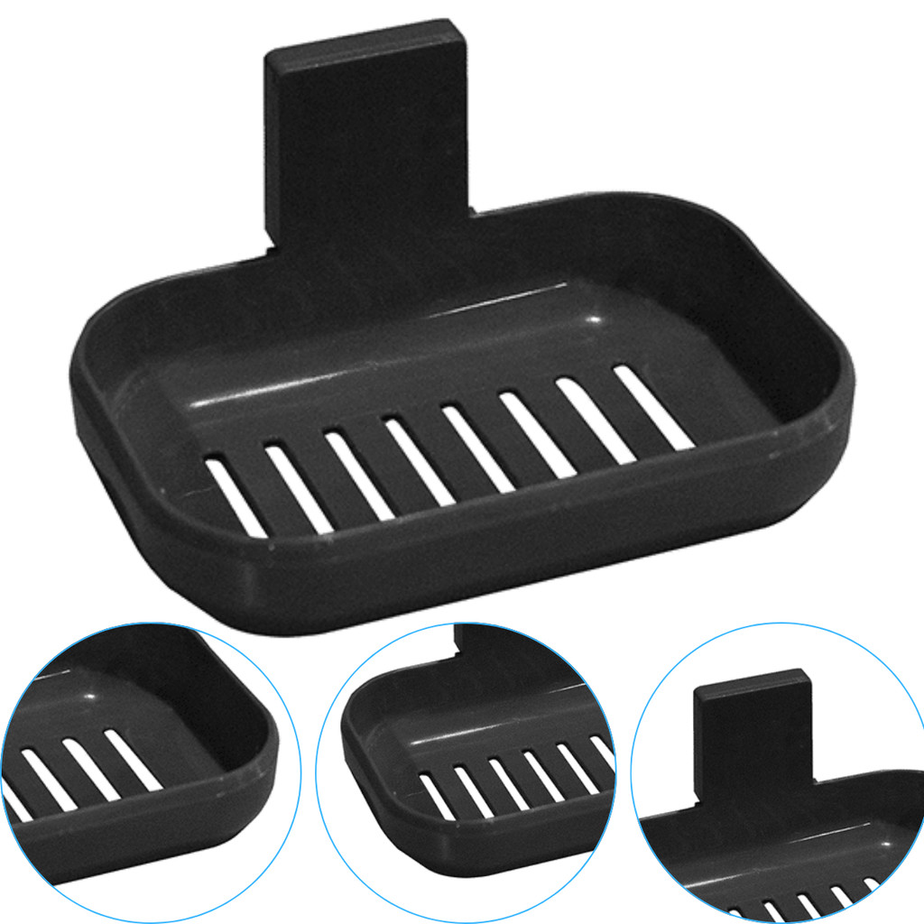 Saboneteira Com Suporte de fixação Adesivo Para Parede Preto Arqplast 25957PM