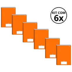 Kit Com 6 Caderno Brochura 96 Fls Pautado Capa Dura - Stiff KITS:KIT 10