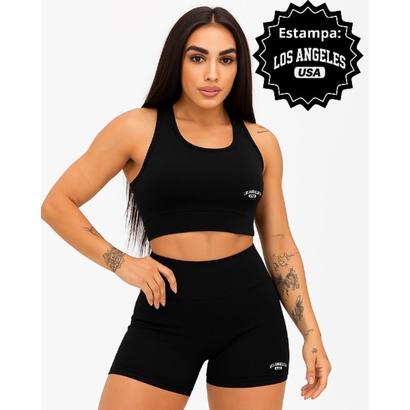 Conjunto Feminino Top + Shorts Suplex Premium | Moda Gringa |  Los Angeles USA