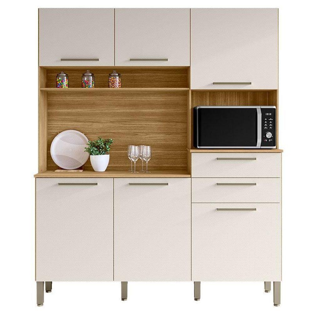 Cozinha Montesa 6 Portas E 2 Gavetas Freijó Soft – Kits Paraná em Oferta na Shopee