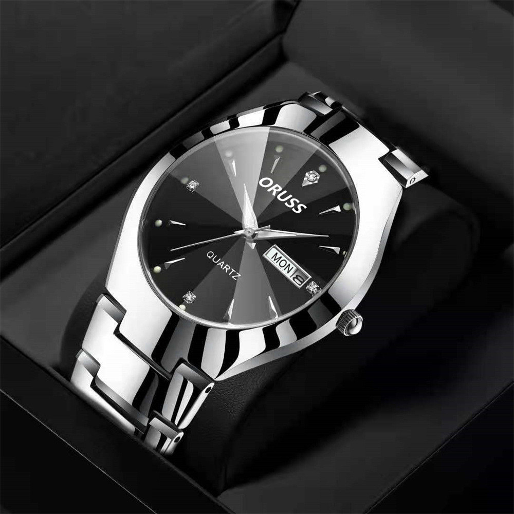 ORUSS Relógio De Pulso Para masculino De Aço Inoxidável À Prova D'água Luxo Automático De Quartzo