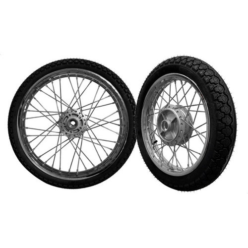 Par De Roda Disco Titan Fan 150 4mm + Pneu Fabreck Raios 4mm
