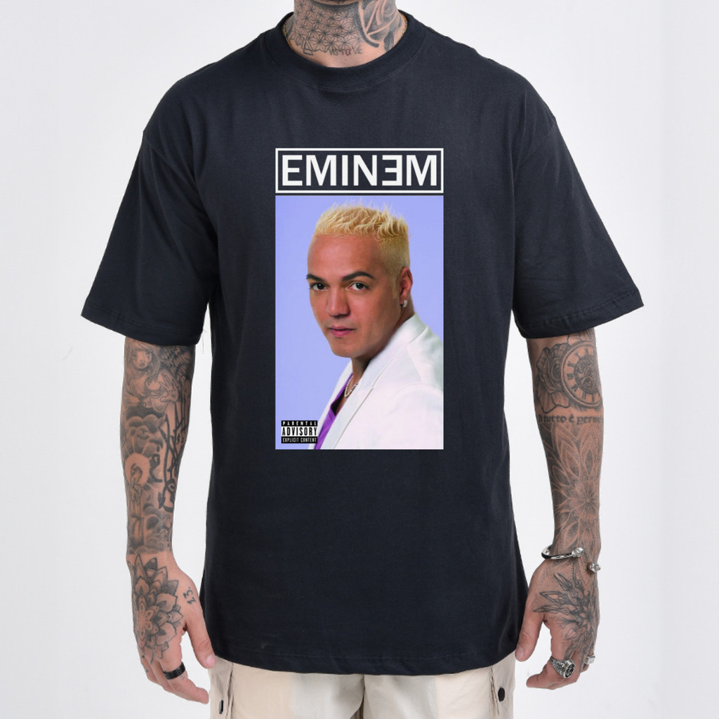 Camiseta Oversized Masculina 100% Algodão Camisa Over Street Estampada Belo Eminen Meme Engraçada