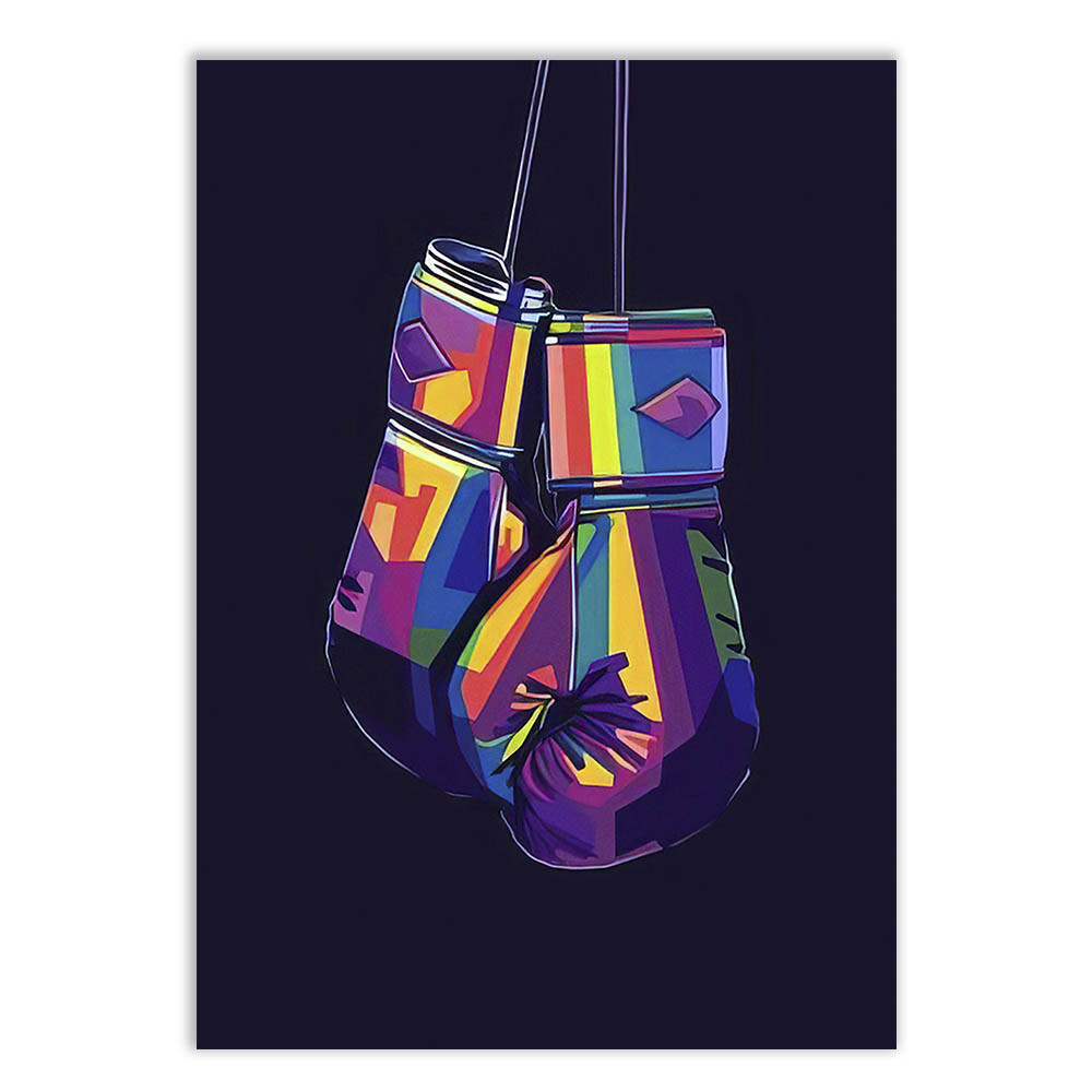 Placa Decorativa Luvas Ilustração Boxe Vetor Luta Decoração Poster Quarto Sala