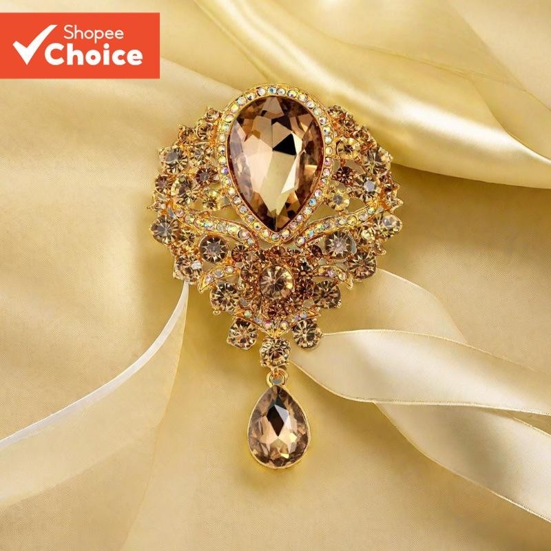 Broche Elegante – Alfinete De Joia Vintage Exagerado , Peça De Declaração Ousada Para Blazers E Casacos