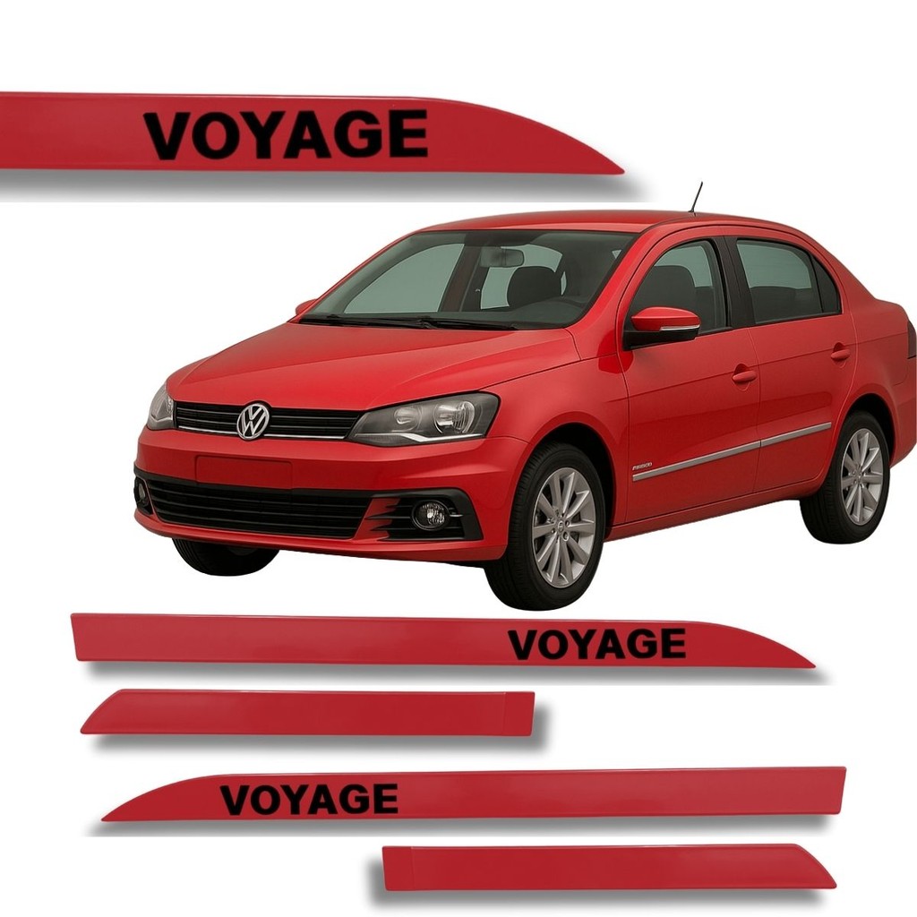 Friso Porta Lateral Volkswagen Voyage Vermelho Flash 2006 até 2016