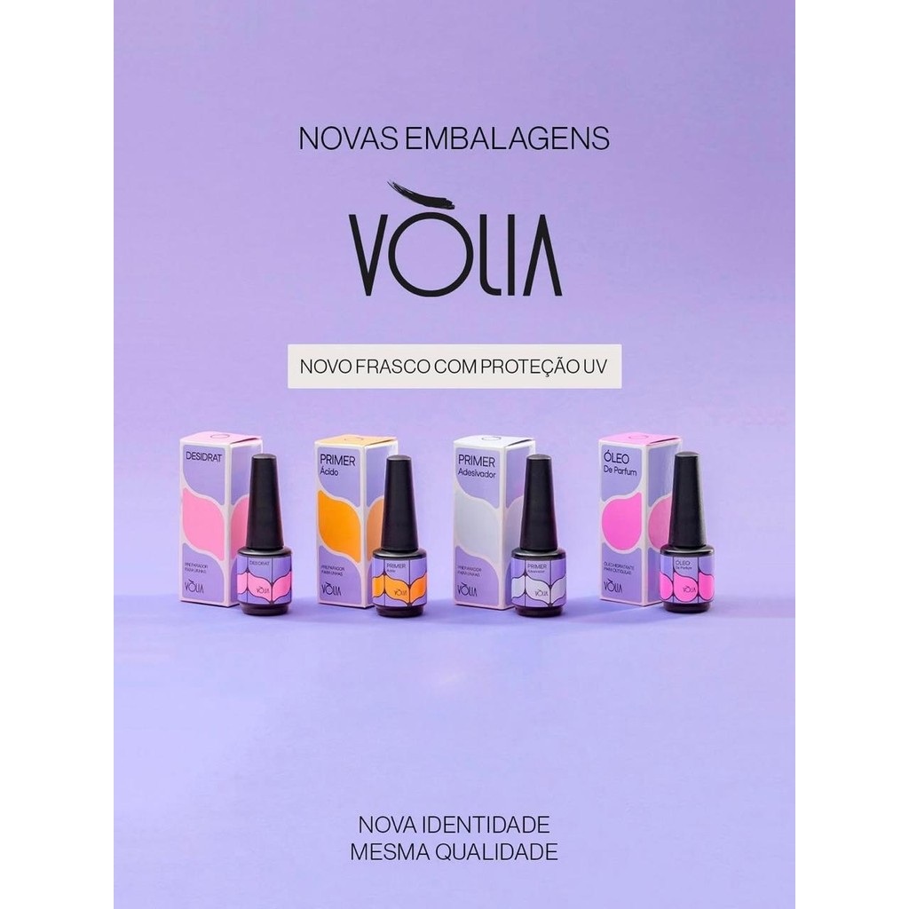 Preparadores Para Alongamento de Unhas Primer Top Coat Desidrat Fibra Original Profissional Vólia